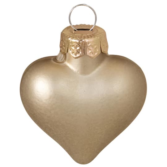 Whitehurst 56ct. 2&#x22; Matte Gold Glass Heart Ornaments